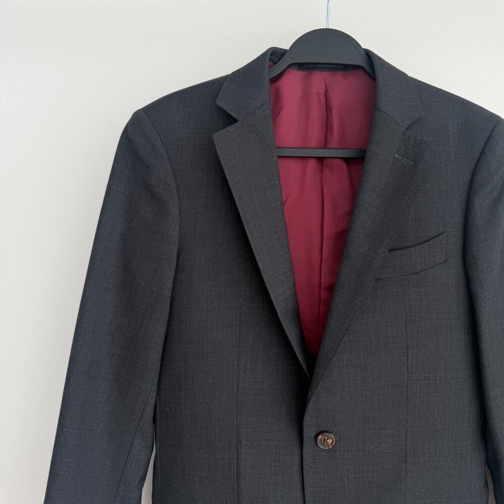 Spier & Mackay Blazer 34 Gray Charcoal Wool Slim Fit Sports Coat Suit Jacket - Picture 2 of 14